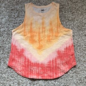 Peach and Coral Tie-Dye Tank